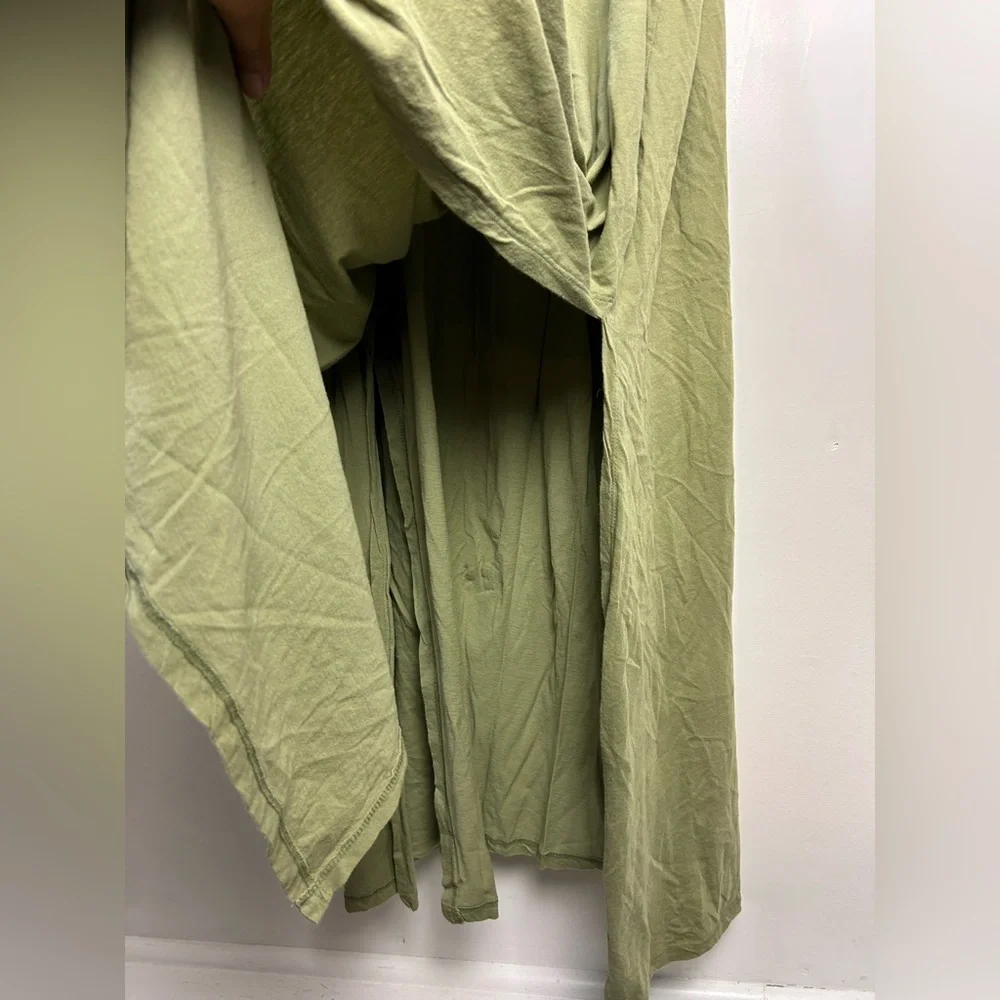 Sold Synergy Maxi Dress Women L 100% Organic Cotton Elegant Green Slip Sleeveles - Picture 6 of 12
